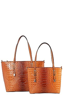 ELEGANT 2 IN 1 CROC HANDBAG SET JP-CY7025