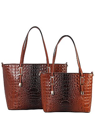 ELEGANT 2 IN 1 CROC HANDBAG SET JP-CY7025