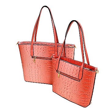 ELEGANT 2 IN 1 CROC HANDBAG SET JP-CY7025
