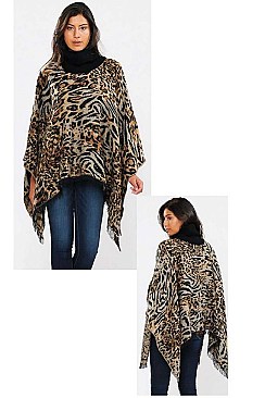 LEOPARD PRINT FASHION PONCHO