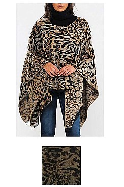 LEOPARD PRINT FASHION PONCHO