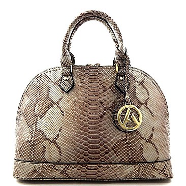 Snake Print Embossed Quality Satchel