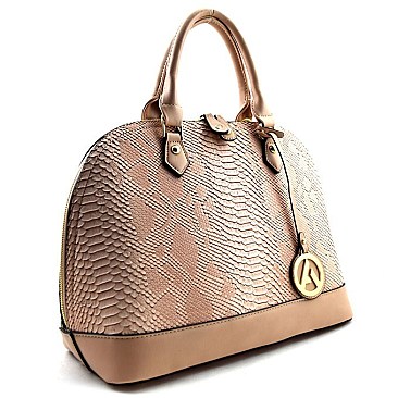 Snake Print Dome Shape Satchel