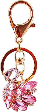 Rhinestones Swan Keychain & Handbag Purse Charm