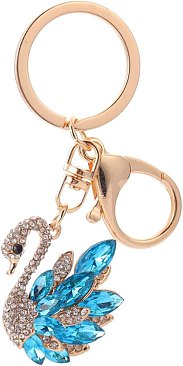 Rhinestones Swan Keychain & Handbag Purse Charm
