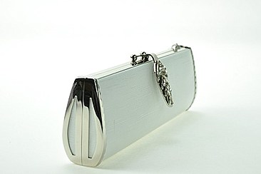 CLASP STONED SATIN EVENING BAG