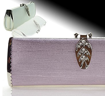 CLASP STONED SATIN EVENING BAG