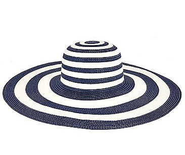 Wide Brim Stripes Straw Hat