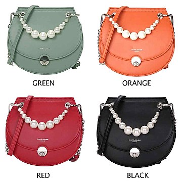 DAVID JONES crossbody bag with Pearl Handle