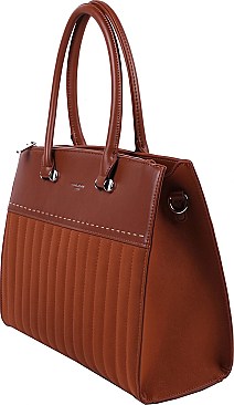 DAVID JONES SUEDE TRIMMING SATCHEL