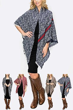 PACK OF 12 STRIPE PRINTED BLANKET SCARF SET