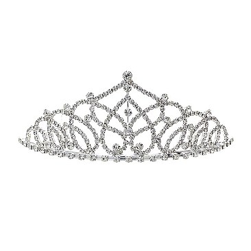 ELEGANT MED RHINESTONE TIARA SL60620