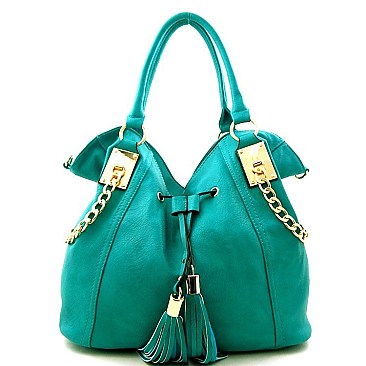 Chain Accented Drawstring Bag