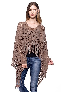 Elegant Fringe Fashion Poncho