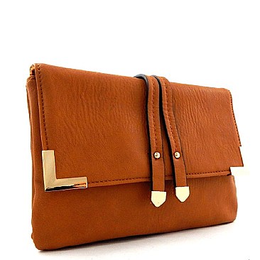 Metal Accented Crossbody Messenger New