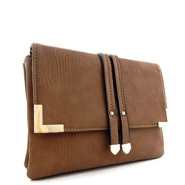 Metal Accented Crossbody Messenger New