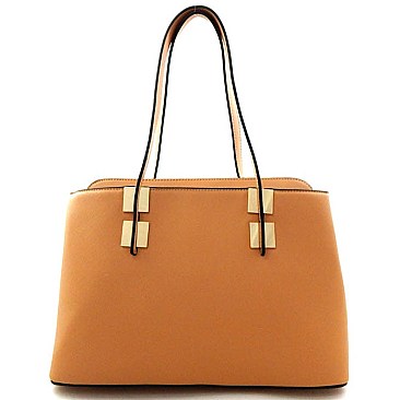 Quality Accented Triple Compartment Saffiano Bag