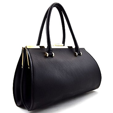 Boutique Clutch-lock Double Compartment Satchel