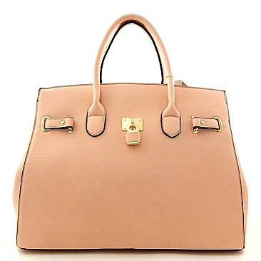 Padlock Accent Kiss-lock Compartment Oversized Quality Tote