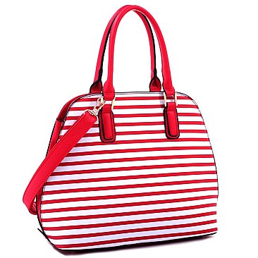 Stripe Print Dome Tote