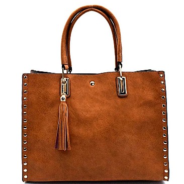 Quality Tassel and Stud Accent 2 in 1 Tote