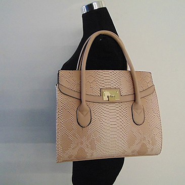 Snake Print Embossed Boutique Satchel