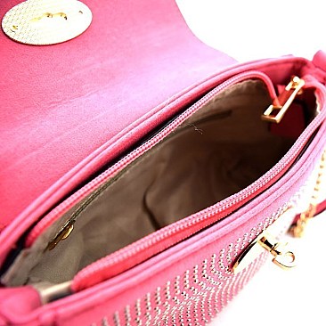 Studded Twist-lock Small Messenger Shoulder Bag