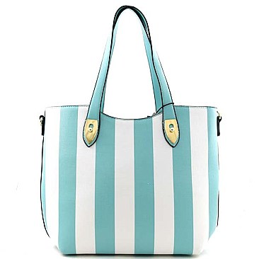 Stylish Stripe Pattern Pastel Style Tote