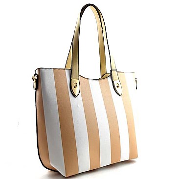 Stylish Stripe Pattern Pastel Style Tote