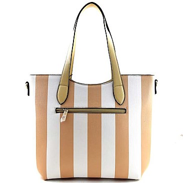 Stylish Stripe Pattern Pastel Style Tote