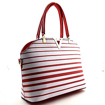 Refined Striped Pattern Spacious Tote Bag