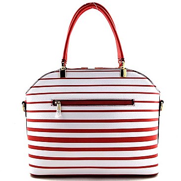 Refined Striped Pattern Spacious Tote Bag