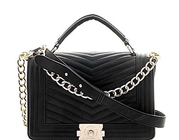 STYLISH CHEVRON DESIGN STITCH HANDLE CROSSBODY BAG