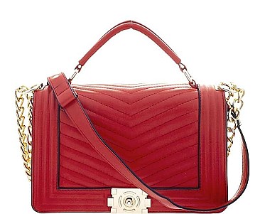 STYLISH CHEVRON DESIGN STITCH HANDLE CROSSBODY BAG