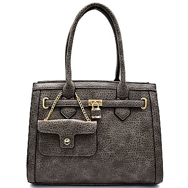 Accent Padlock Tote With External Mini Bag