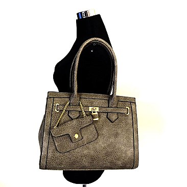 Accent Padlock Tote With External Mini Bag