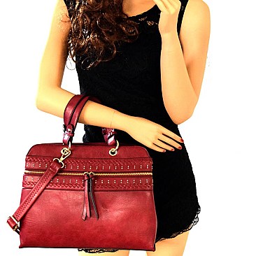 62450-LP Stud Accent 2 Way Satchel