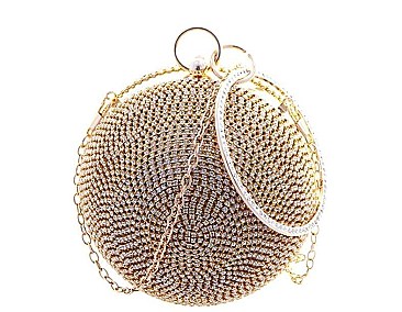 GLITTERY BALL RHINESTONE CROSSBODY BAG