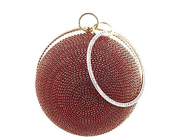 GLITTERY BALL RHINESTONE CROSSBODY BAG