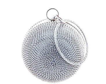 GLITTERY BALL RHINESTONE CROSSBODY BAG