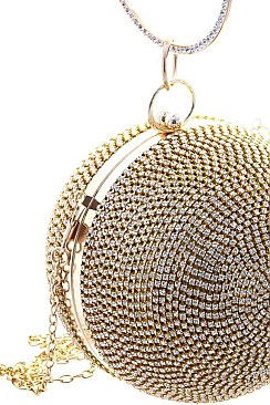 GLITTERY BALL RHINESTONE CROSSBODY BAG