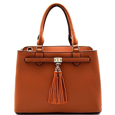 Tasseled Triple Compartment Satchel