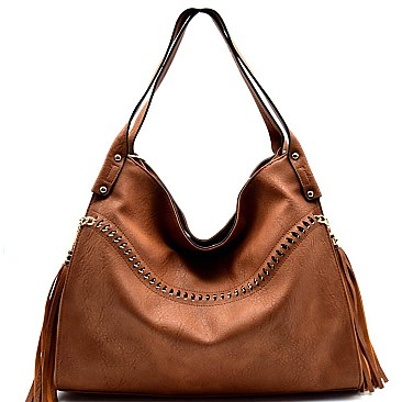 62586-LP Chain Accent Bohemian Hobo