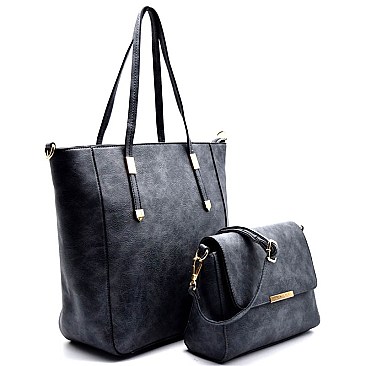 Hardware Accent 2 in 1 Tote with Cross Body