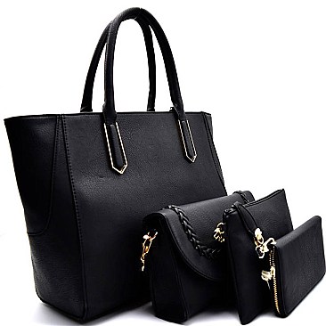 62633-LP Classy 4 in 1 Hardware Accent Satchel SET