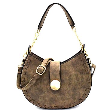 62746-LP Hardware Buckle  Matte-Texture Shoulder Bag