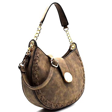 62746-LP Hardware Buckle  Matte-Texture Shoulder Bag