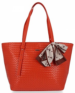 David Jones Paris Woven Scarfed Tote Bag