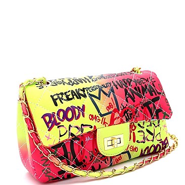 Graffiti Medium Turn-lock Shoulder Bag