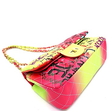 Graffiti Medium Turn-lock Shoulder Bag